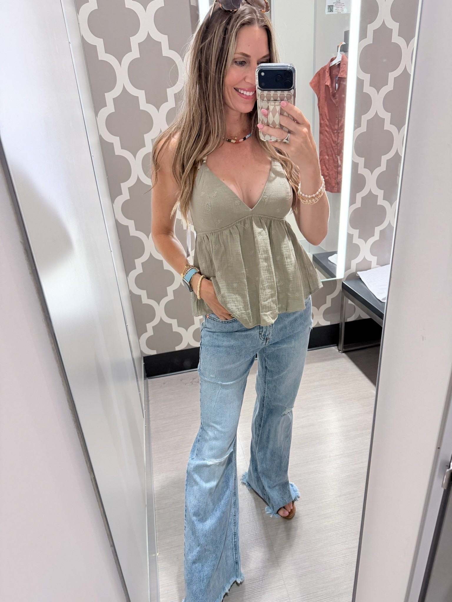 The perfect halter top paired with the perfect flare jeans from @Target

#LTKootd #LTKmomlife #LTKOver40
