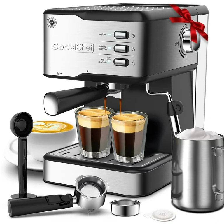 Geek Chef Espresso Machine Coffee Maker, 20 Bar Pump Pressure Espresso & Cappuccino Latte Maker w... | Walmart (US)