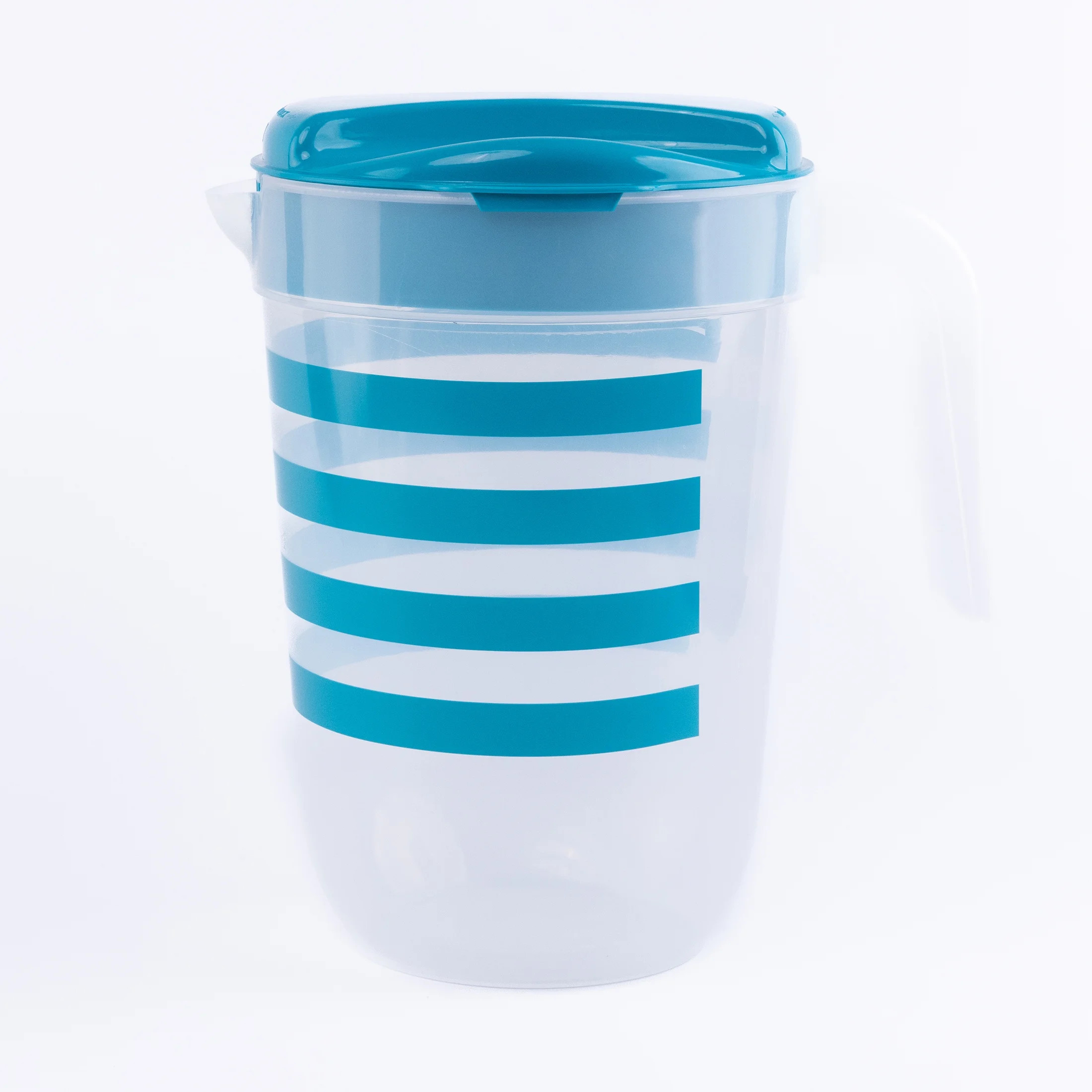 Mainstays Plastic 1 Gallon Pitcher with Green Color Lid – Teal Stripes | Walmart (US)