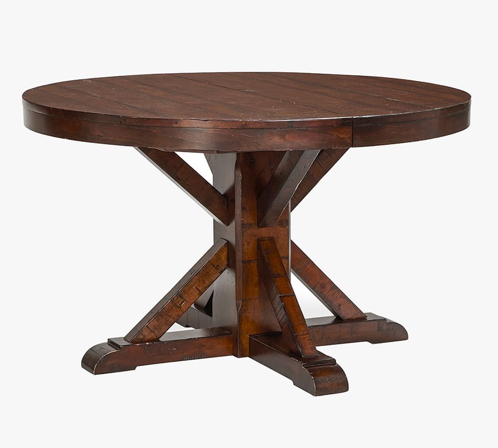 Benchwright Round Pedestal Extending Dining Table | Pottery Barn (US)