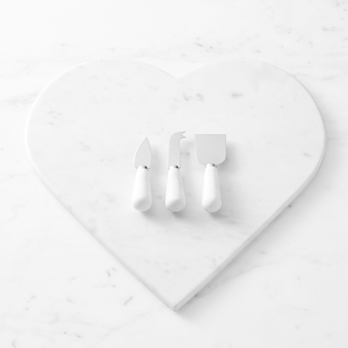 Marble Heart Cheese Board with Cheese Knives | Williams-Sonoma
