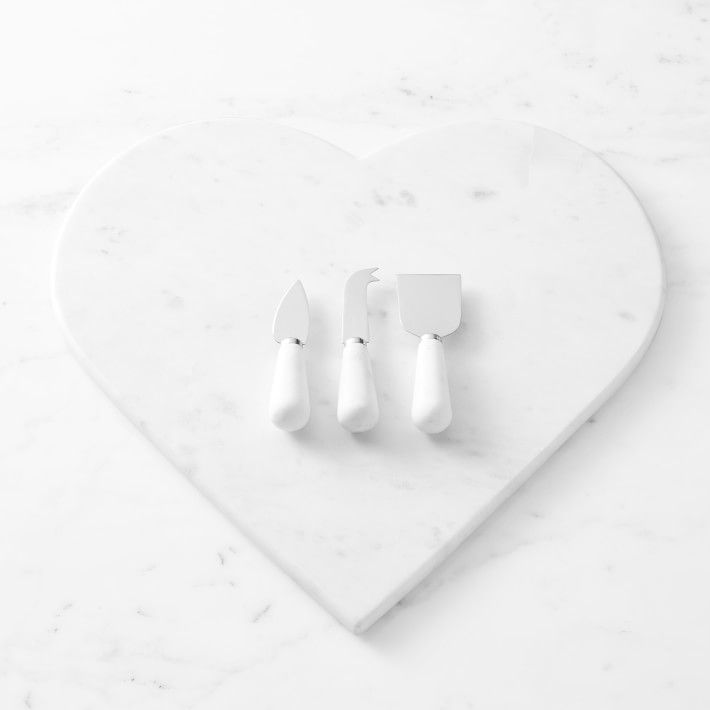 Marble Heart Cheese Board with Cheese Knives | Williams-Sonoma