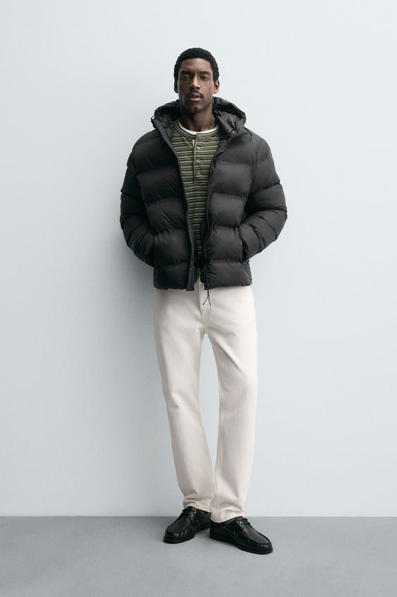 WATER-REPELLENT HOODIE PUFFER JACKET | Zara UK