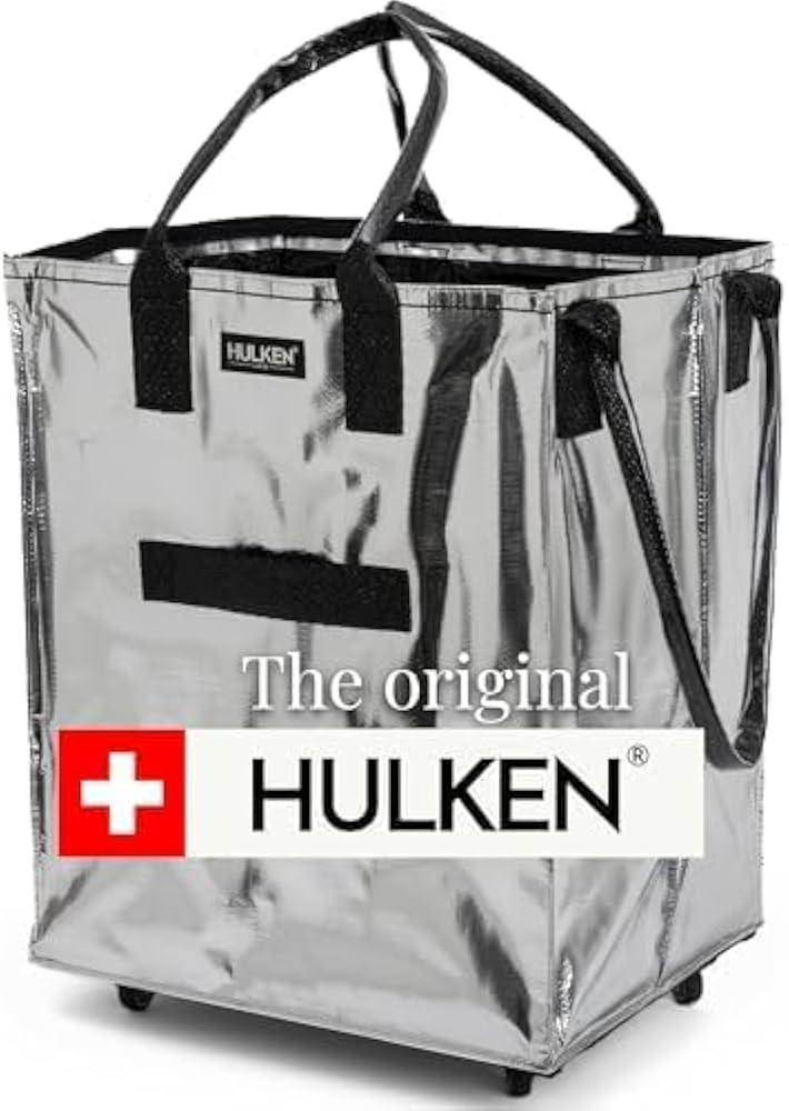 (Medium, Silver) Reusable Grocery Bag On Wheels, Shopping Trolley, Rolling Tote, Zipper Closure, ... | Amazon (US)