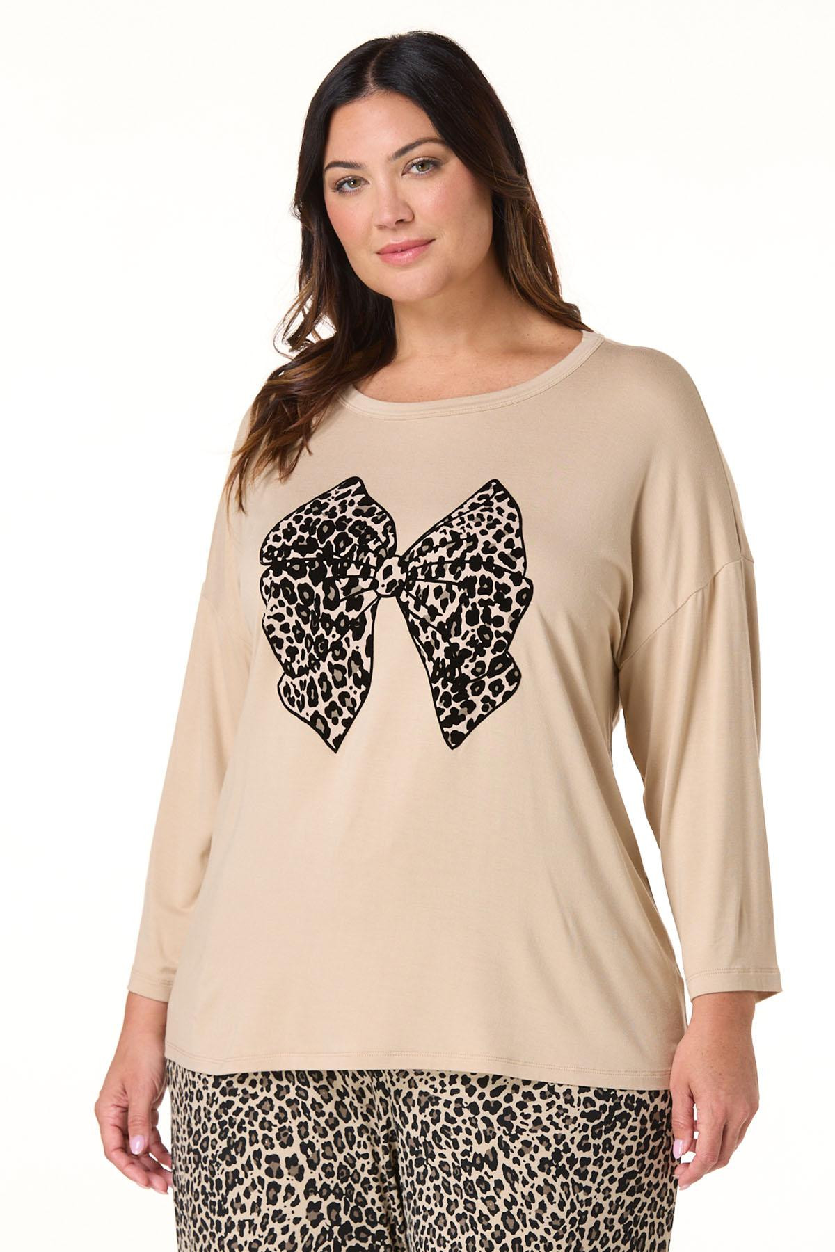 Plus Size Animal Bow Sleep Tee | Cato Fashions