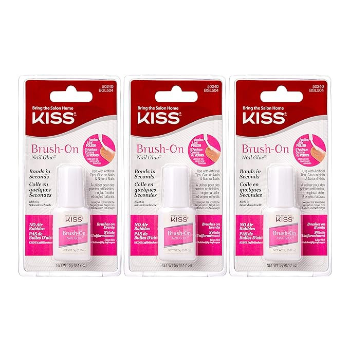 Kiss Brush-On Nail Glue 0.17oz (3 Pack) | Amazon (US)