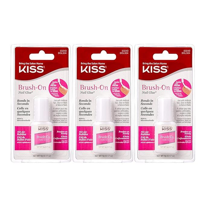 Kiss Brush-On Nail Glue 0.17oz (3 Pack) | Amazon (US)