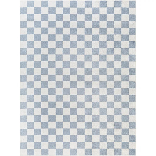 Jules Checkered Denim Area Rug | Wayfair North America