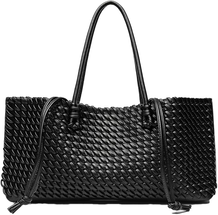 2 Pcs Slouchy PU Leather Woven Tote Bag Women Underarm Shoulder Satchel Bag Hobo Bags Crossbody P... | Amazon (US)