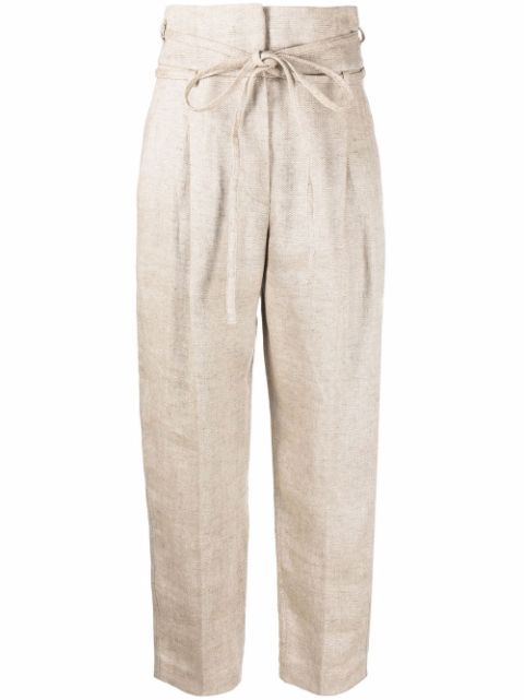 high-waisted linen-blend trousers | Farfetch (RoW)