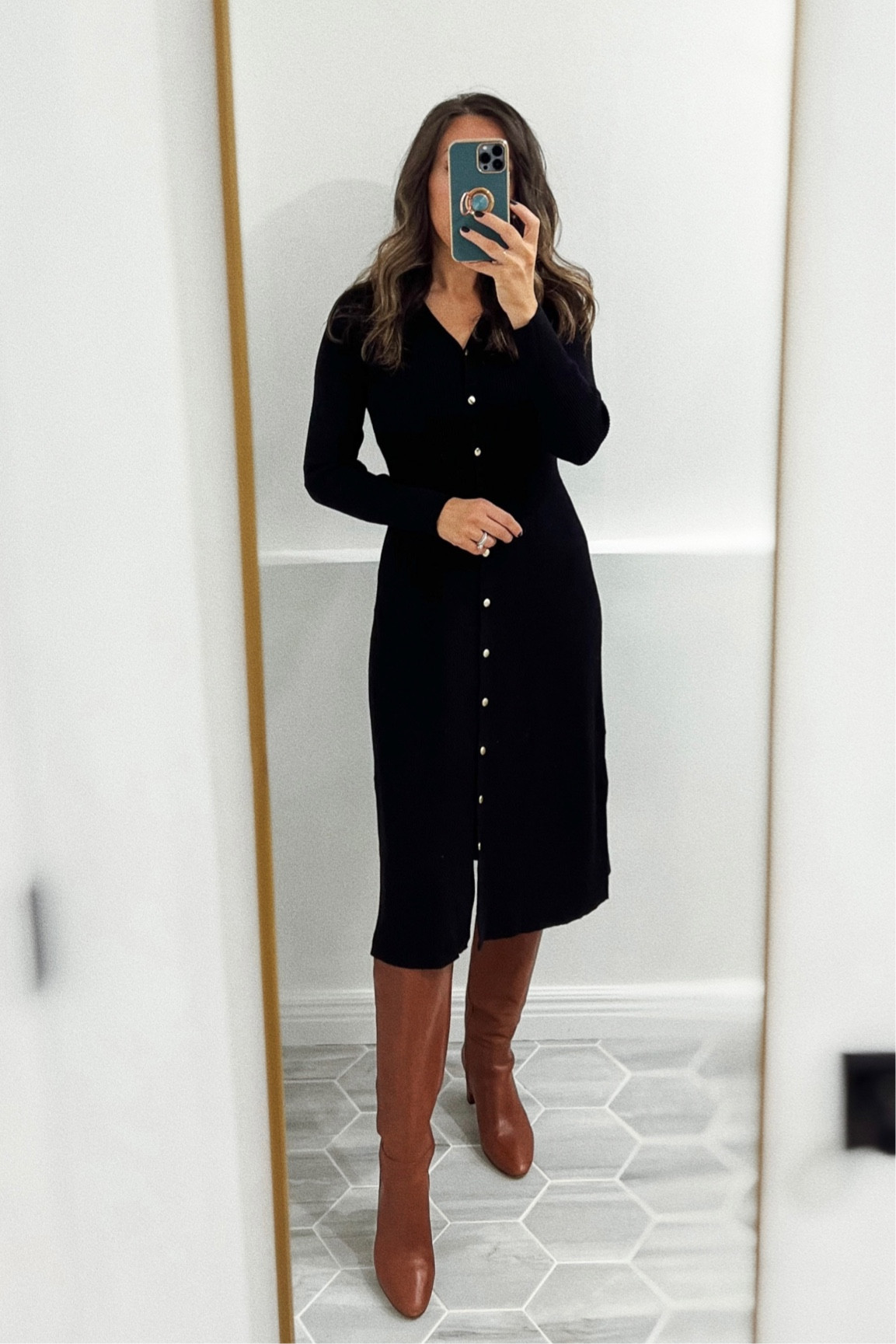Sweater dress in size small (if you’re in between sizes, size up). Boots are old from BR but linking similarly fab options. 
Also linking more pretty sweater dresses  

#LTKworkwear #LTKHoliday #LTKstyletip