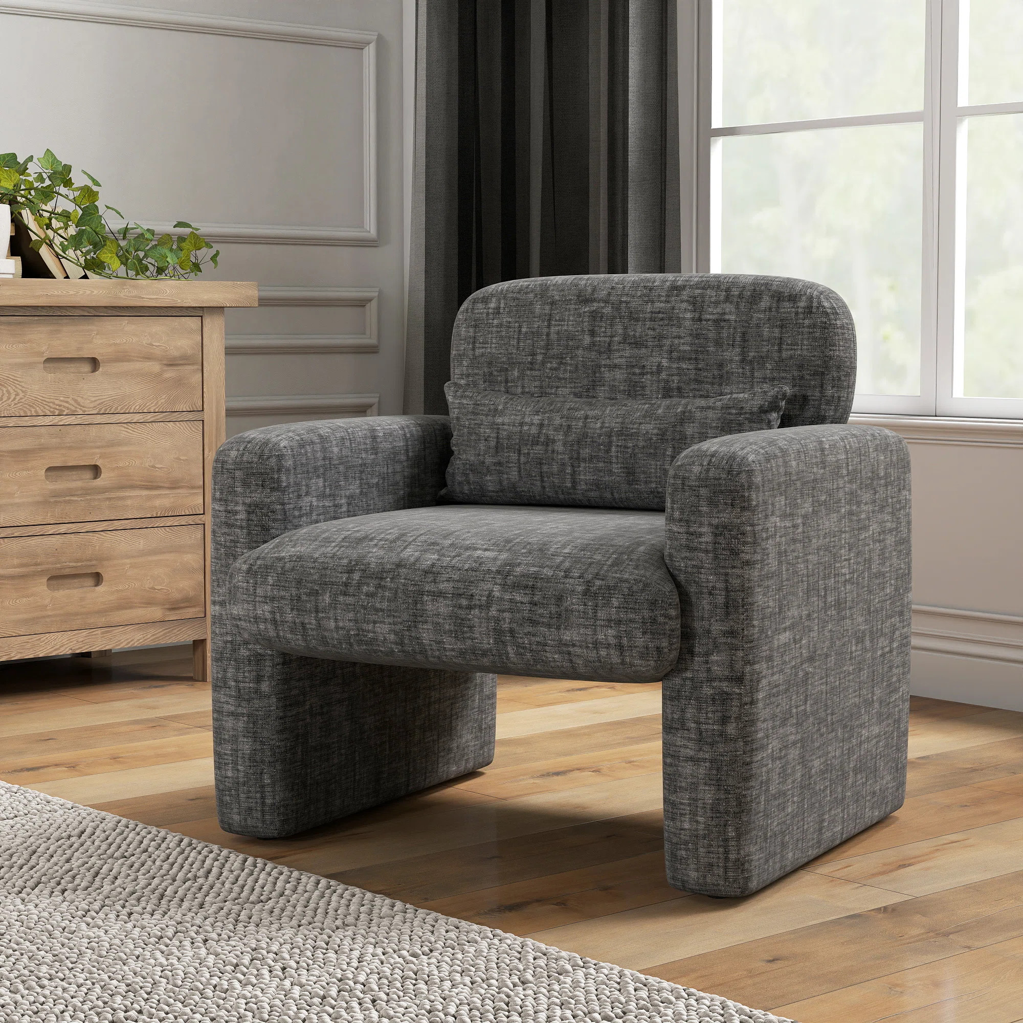 Ebern Designs Modern Chenille Accent Chair Upholstered Armchair ,set Of 1 | Wayfair | Wayfair North America