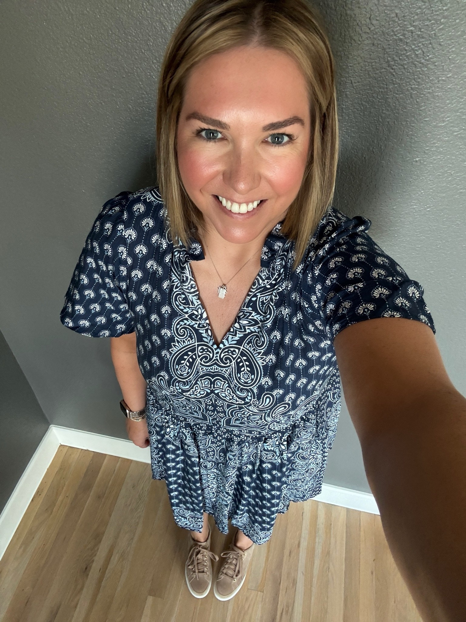 Snagged these cute sneakers from the Nordstrom sale. Honestly they were my only purchase this year. I wore them today to break them in for Italy. I like the idea of wearing a beige sneaker over a white one. I added this easy to wear loft dress. I love the print and perfect for the heat.

#LTKMidsize #LTKootd #LTKSaleAlert