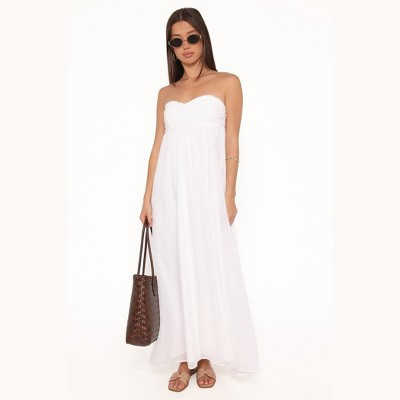 Petal and Pup Women's Vee Strapless Maxi Dress - White L | Target