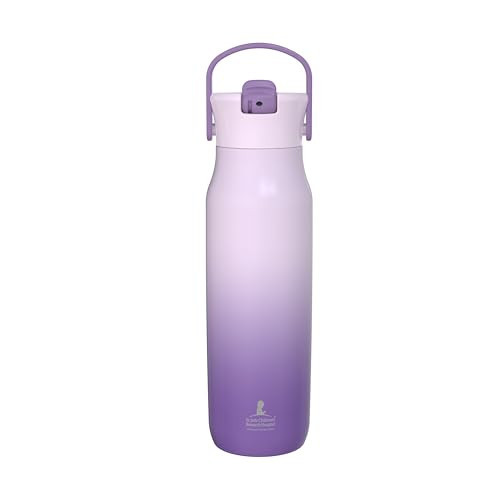 Zak Designs Harmony Water Bottle Benefiting St. Jude, For Travel or At Home, 32oz Stainless Steel is Leak-Proof When Closed and Vacuum Insulated with Straw Lid and Carry Handle (Purple Ombre) | Amazon (US)