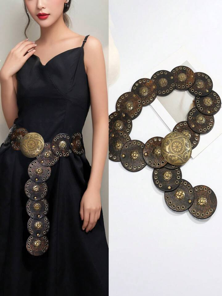 Trendy Vintage Rivet Embellished Belt, Punk Y2K Style | SHEIN USA | SHEIN
