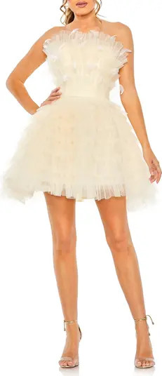 Mac Duggal Feather Tulle Strapless Minidress | Nordstrom | Nordstrom