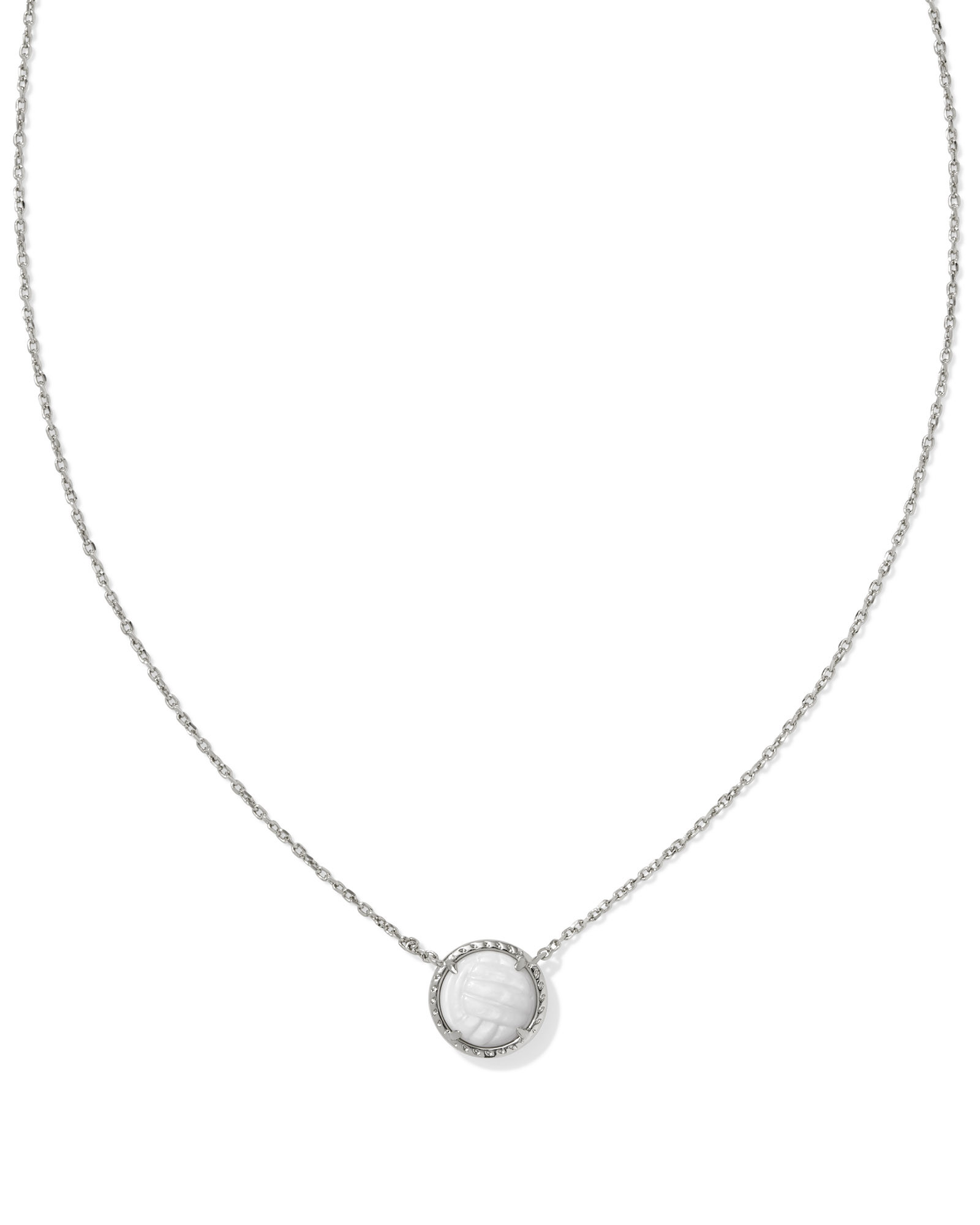 Volleyball Gold Short Pendant Necklace in White Mother-of-Pearl | Kendra Scott