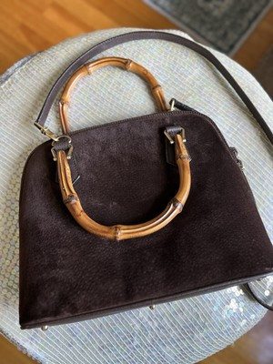 Authentic brown suede Gucci bamboo collection shoulder bag  | eBay | eBay US