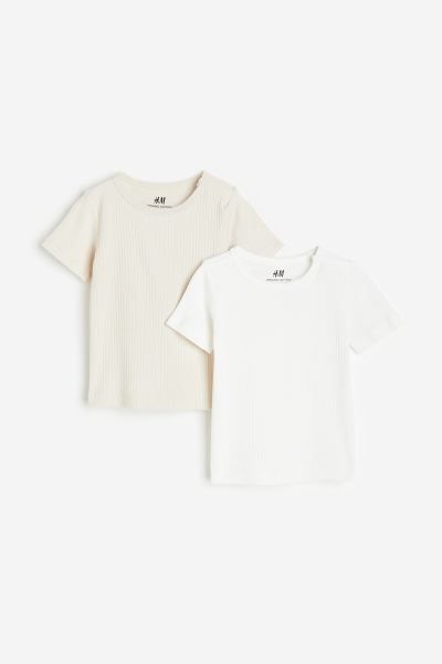 2-pack Ribbed T-shirts | H&M (US + CA)