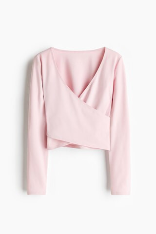 H & M - Sports Wrap Top - Light Pink | H&M (US + CA)