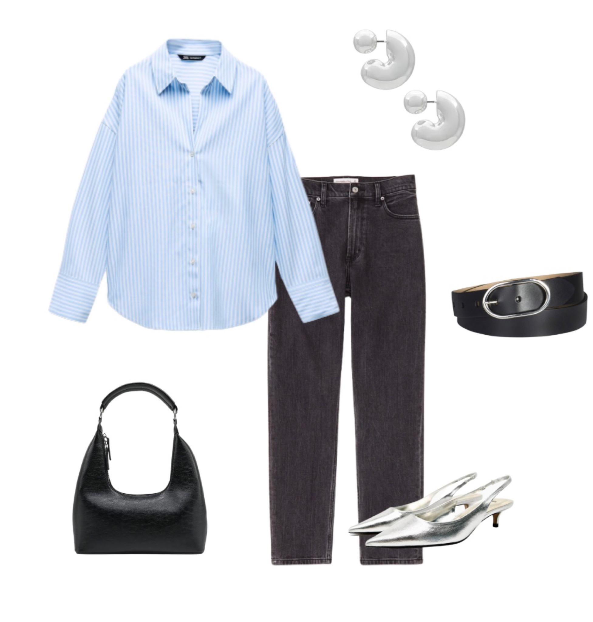 Office outfit 
Work outfit 
Business casual 
Chic office outfit 
Silver heels
Silver shoes
Silver slingbacks 
Silver sling back heels
Button down oversized 
Button down shirt
Mom jeans 
Black mom jeans 
Straight leg jeans 
Black bottega dupe
Jenny bird earrings
Jenny bird hoops 
Fall transition outfit
Fall work outfit 
Girls night out 
Happy hour 
Going out outfit 
Chic outfit
Classic fashion
Classic outfit
Capsule wardrobe 
Fall 2023 trends 

#LTKfindsunder50 #LTKfindsunder100 #LTKstyletip