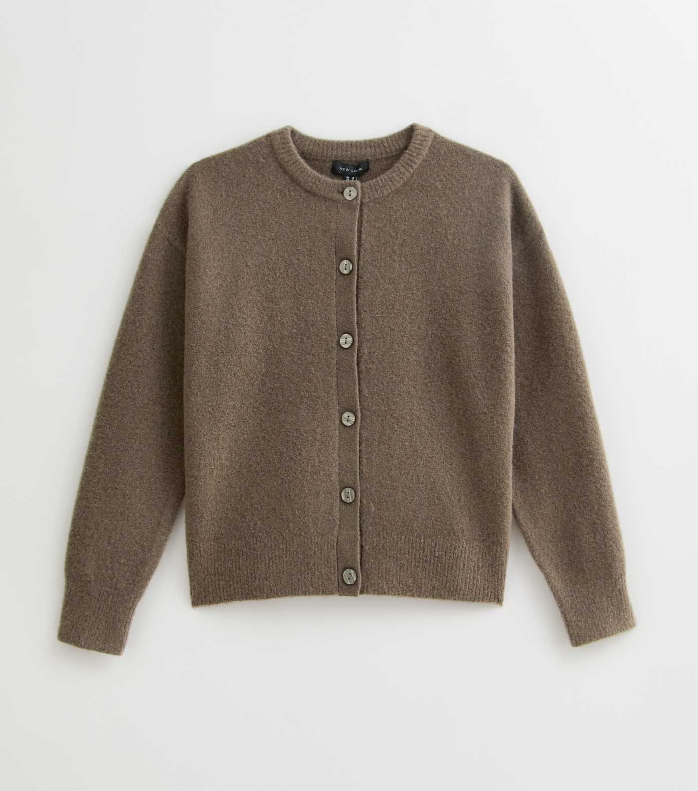 Dark Mink Crew Neck Knit Cardigan | New Look | New Look (UK)