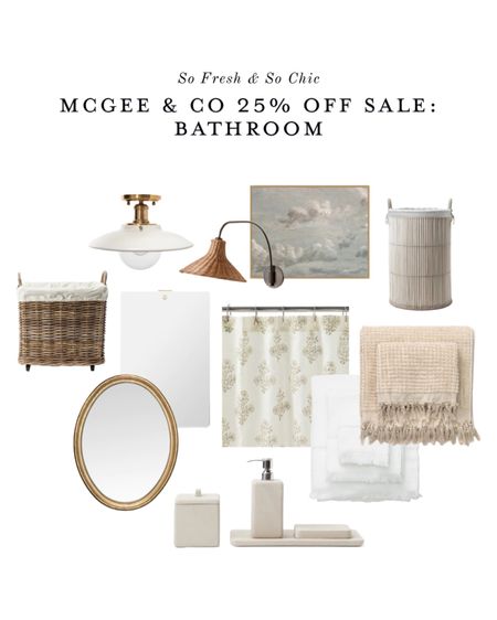 McGee & Co. Memorial Day sale is on now! 25% off so many good things! 
-
Bathroom decor - bathroom accessories - block print shower curtain - frameless mirror with brass accents - oval gold frame mirror - black rattan sconce - white flush mount sconce - laundry basket on wheels - tall laundry basket - luxury bathroom decor - minimalist bathroom - kids bathroom decor - teen bathroom decor - moody clouds art print 

#LTKunder100 #LTKsalealert #LTKhome
