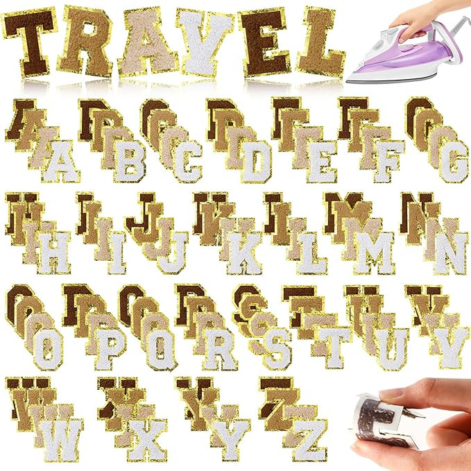 Fanfanwin 105 Pcs Chenille Letter Patches Self Adhesive Iron on Colorful Chenille Embroidered Pat... | Amazon (US)