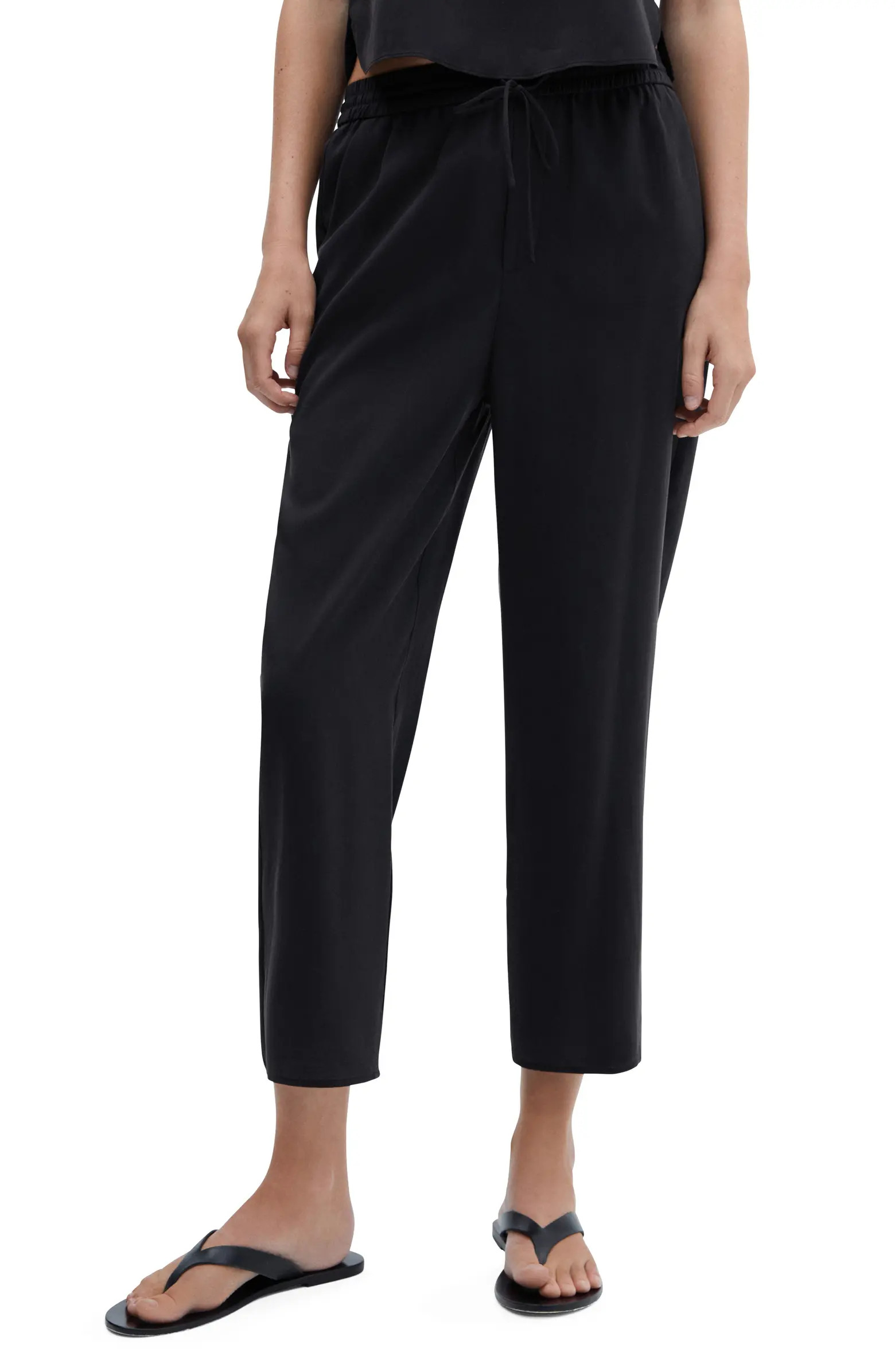 Straight Leg Modal Blend Crop Pants | Nordstrom