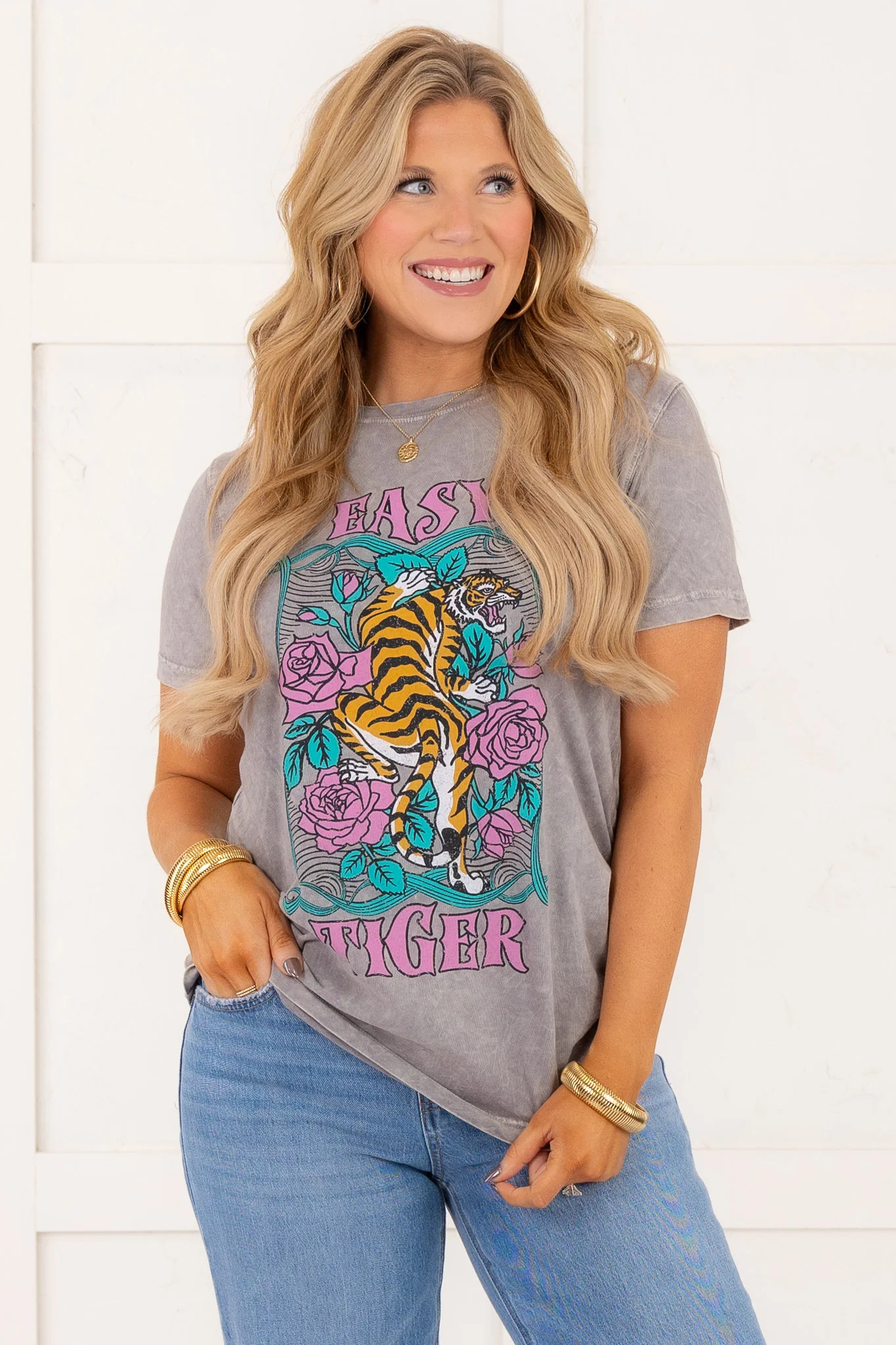 Easy Tiger Vintage Tee - Dove Grey | The Willow Tree