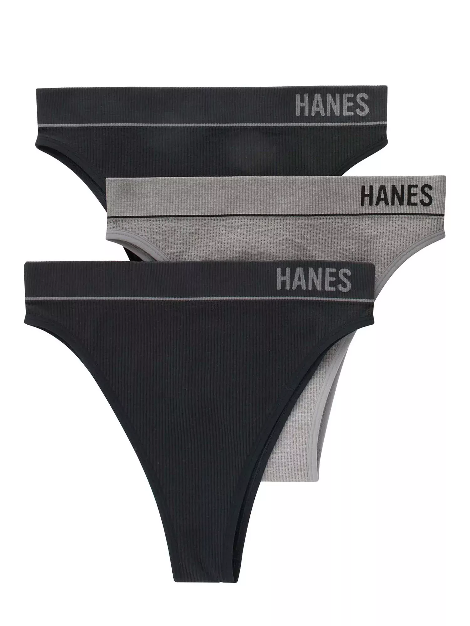 Hanes Originals Women's Seamless Rib Boyfit Underwear, 3-Pack 