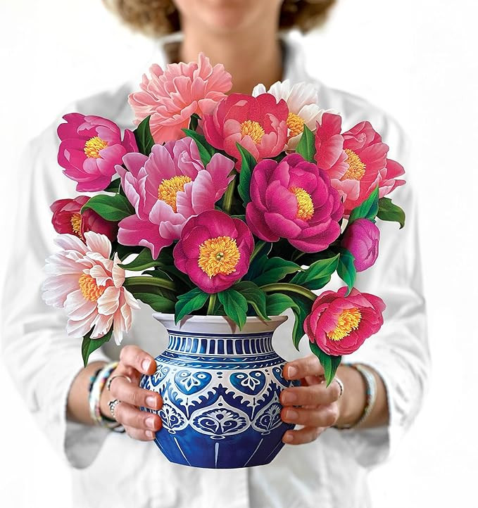 Freshcut Paper Pop Up Cards, Peony Paradise, 12 Inch Life Sized Forever Flower Bouquet 3D Popup G... | Amazon (US)