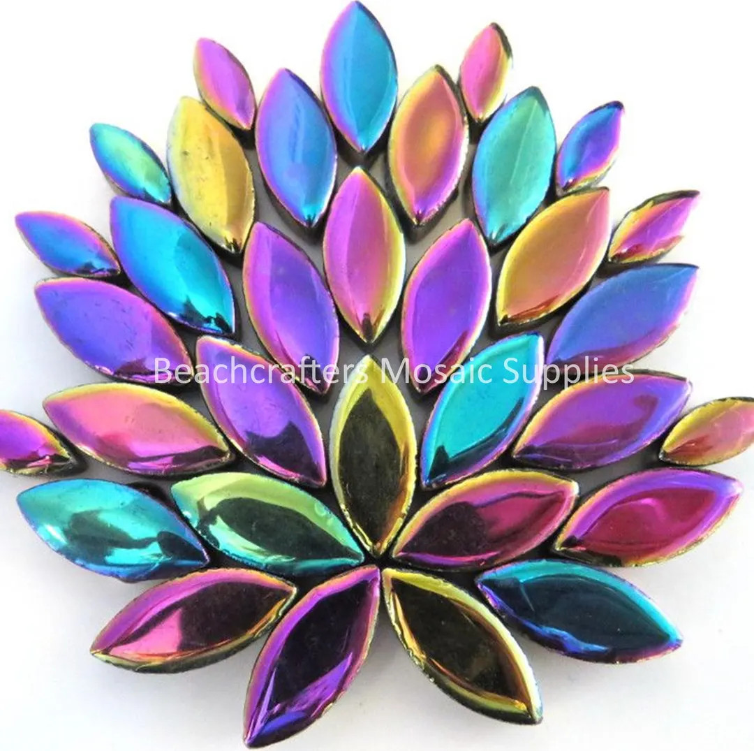Disco Metallic Ceramic Petals - Mixed Sizes Mosaic Tile Pieces - 50 tiles - Mosaic Supplies -  Mi... | Etsy (US)