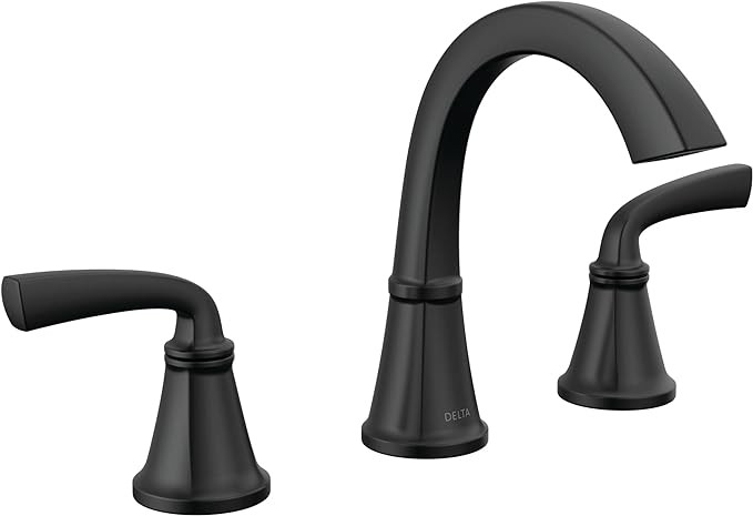 Delta Faucet Geist Widespread Bathroom Faucet 3 Hole, Matte Black Bathroom Faucet, Bathroom Sink ... | Amazon (US)