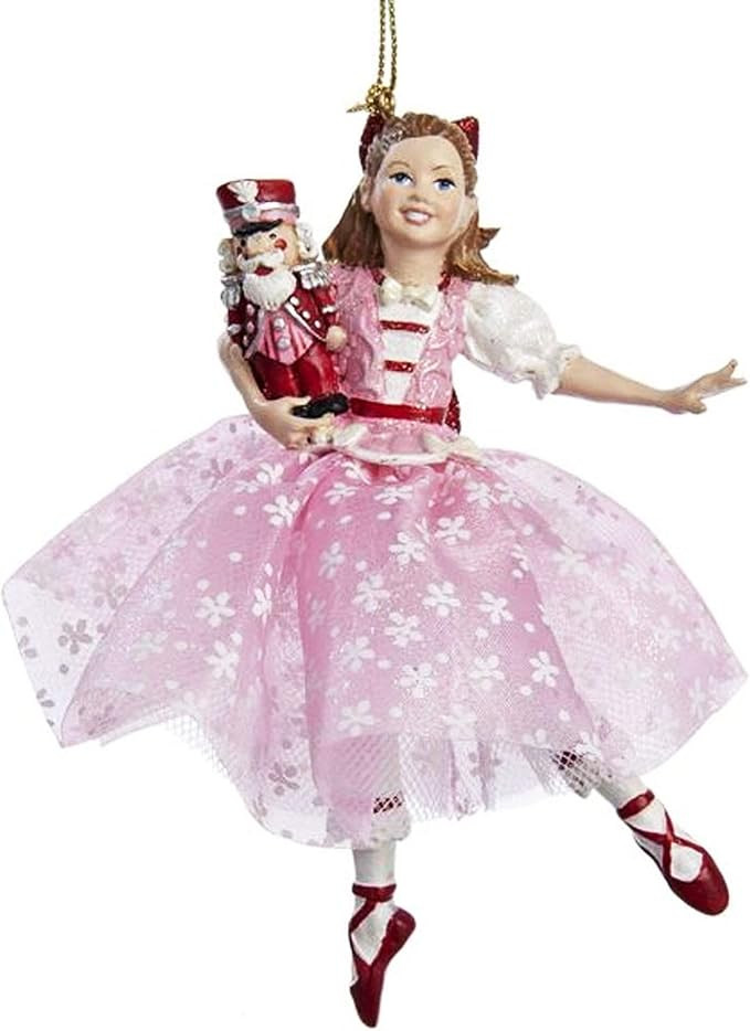 The Nutcracker Suite Clara in Pink Dress Holding Nutcracker Christmas Ornament by Kurt Adler | Amazon (US)