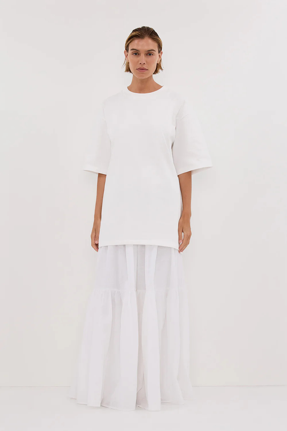 NOAH WHITE LONGLINE TEE | DISSH