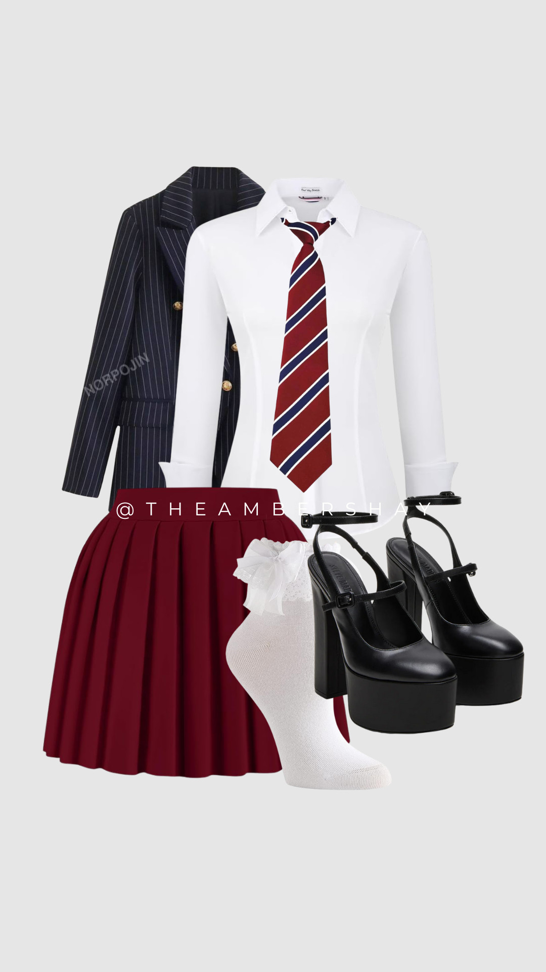 Back-to-school chic but make it fall fashion 🍂📚✨ This preppy-inspired look styled with Amazon + SHEIN finds is giving major Gossip Girl vibes. From the pleated skirt and striped tie to the pinstripe blazer + platform heels, it’s the perfect mix of classic and trendy. Wear it for fall events, nights out, or just to slay your everyday style.

Shop the full outfit now on my LTK 💫

#falloutfitideas #fallfashion2025 #preppystyle #amazonfashionfinds #sheinfashion #ltkfall #ltkstyle #pleatedskirt #gossipgirlstyle #fallwardrobe #ltkfashion #affordablefashion 

 #LTKSaleAlert #LTKStyleTip #LTKShoeCrush