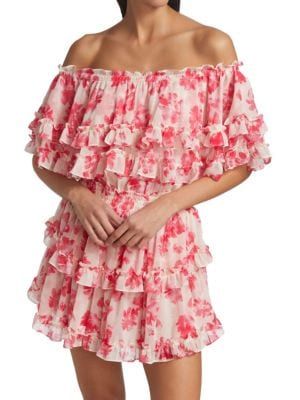 Isella Floral Georgette Mini Dress | Saks Fifth Avenue OFF 5TH