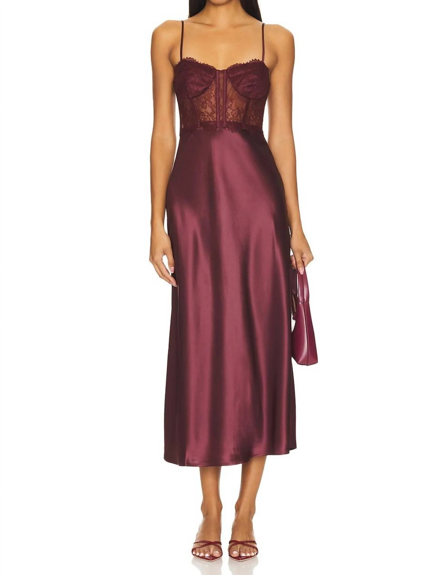 Maureen Dress In Cranberry | Shop Simon