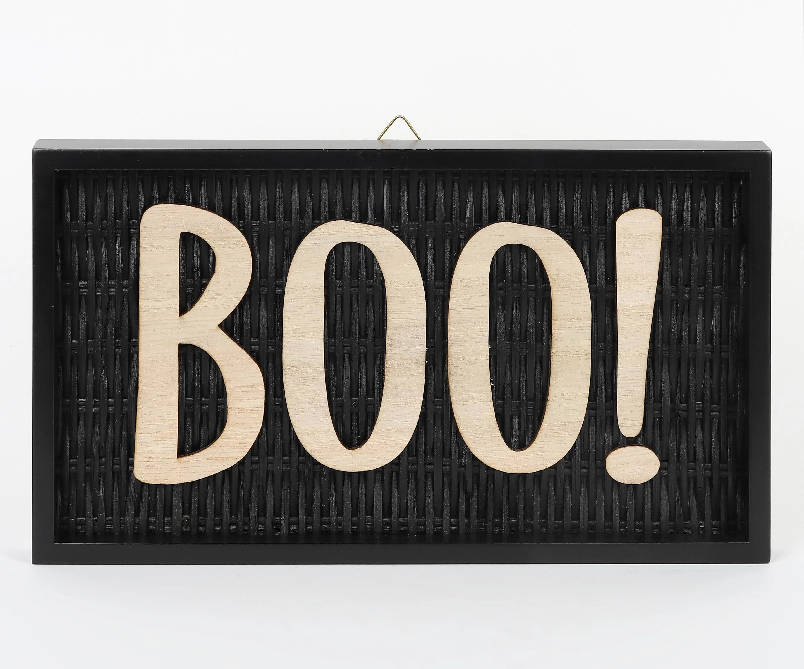 Boo Hanging Wall Sign Decoration, Black, 12", Halloween by Way To Celebrate - Walmart.com | Walmart (US)