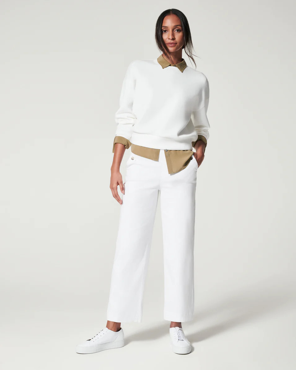 Stretch Twill Cropped Wide Leg Pant | Spanx