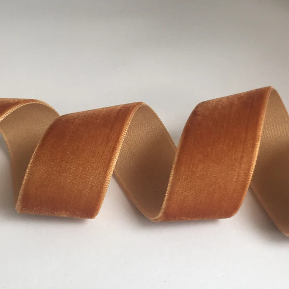 Velvet Ribbon Copper Ribbon Brown Caramel Thick Velvet | Etsy | Etsy (US)