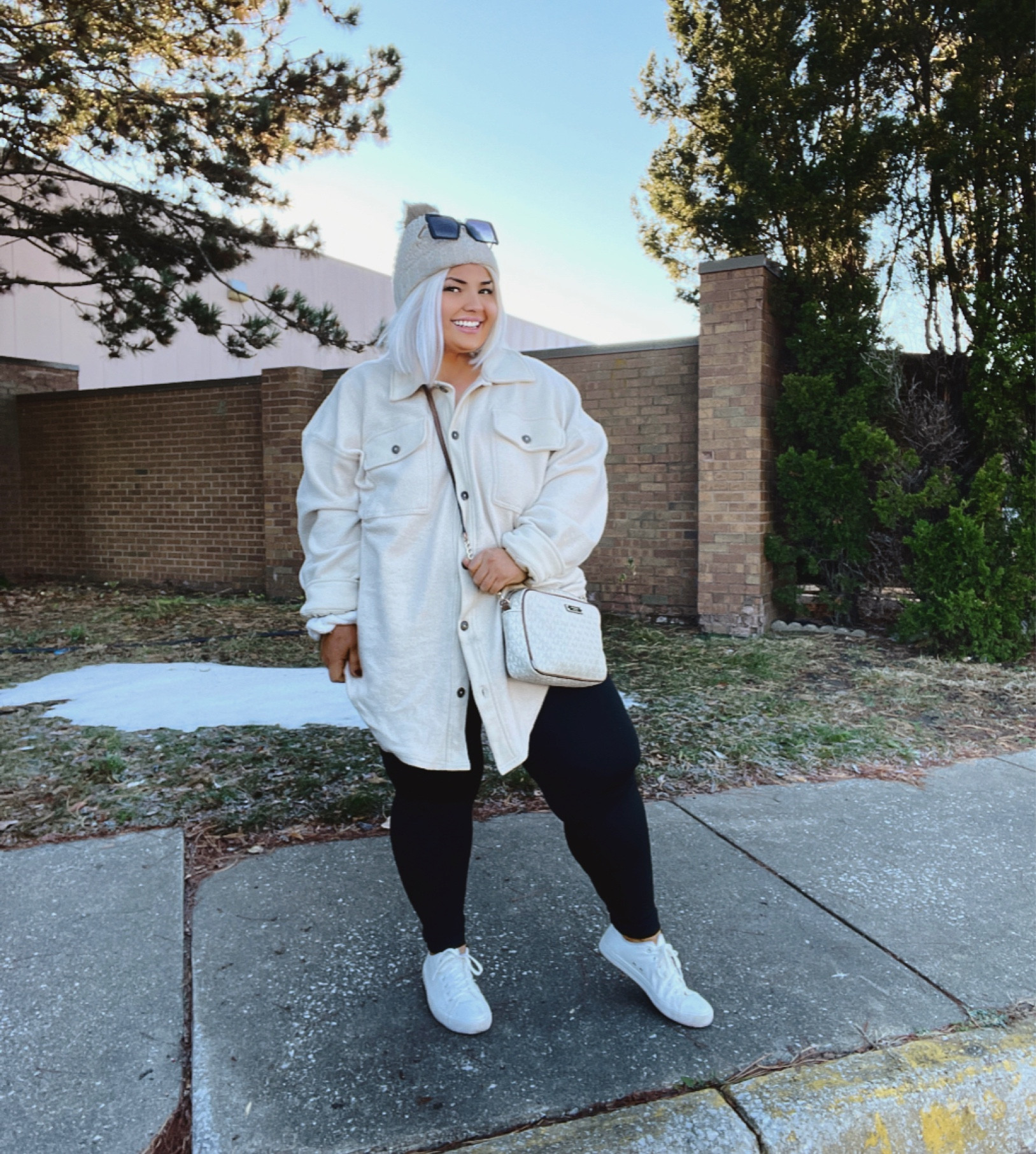 Another way to wear an oversized button-up jacket is pairing it with leggings ✨

✨ALSO PRO TIP : I put two scrunchies under each folded sleeve to keep them in place so I’m not tugging on them from going over my hands. 

✨ I sized up one just to have room to cover my bum with the jacket because leggings can get pretty see through. 




#LTKSeasonal #LTKCyberweek #LTKstyletip
