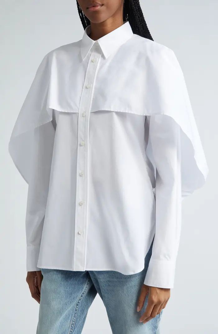 Stella McCartney Long Sleeve Cotton Cape Shirt | Nordstrom | Nordstrom