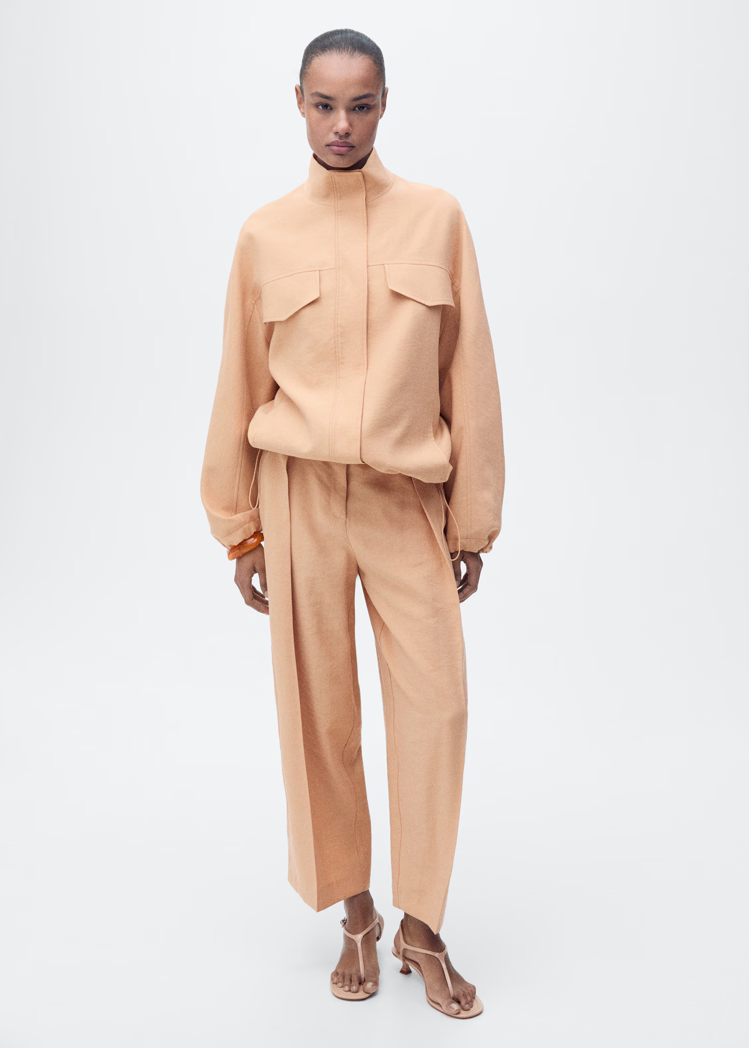 Oversized lyocell jacket with pockets - Women | MANGO USA | Mango (US/MX/AU)