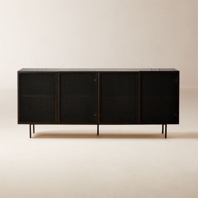 Trace 71" Black Wire Mesh Credenza | CB2
