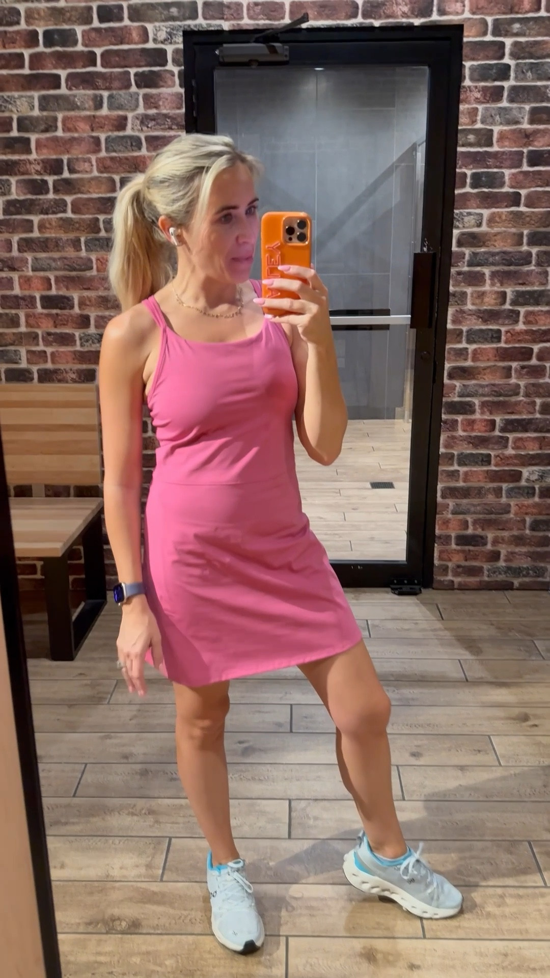 New @Spanx athletic dress with built in shorts. Love the pink color. Perfect for workouts, pickleball, or running errands. Has a built in padded bra. 

#LTKootd #LTKfitnessgoals #LTKActive