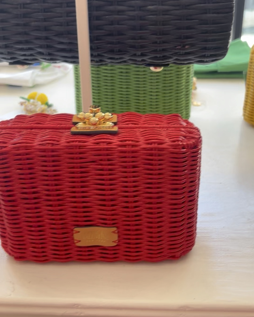 Frances Valentine whicker clutches and bags have my heart! Just bought the green but want all the colors! 
West Palm Beach style
Resort style