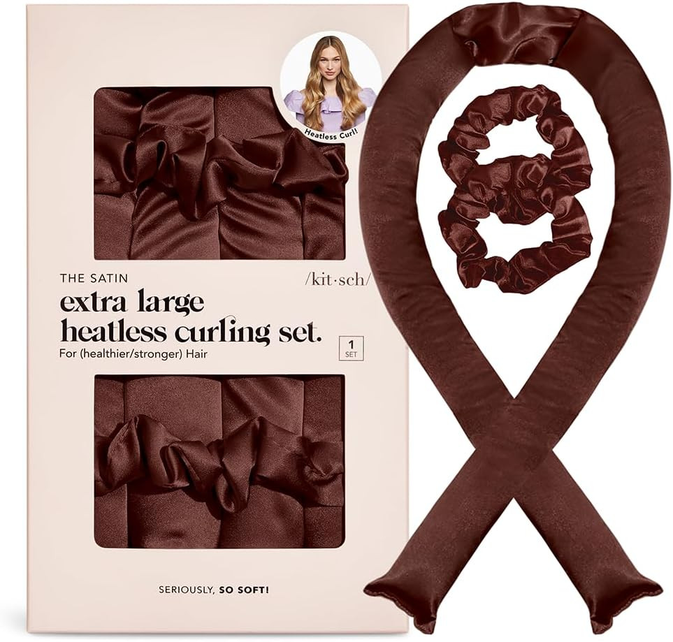 Kitsch Satin Heatless Curling Set - Hair Rollers for Heatless Curls | Heatless Hair Curlers | Hol... | Amazon (US)